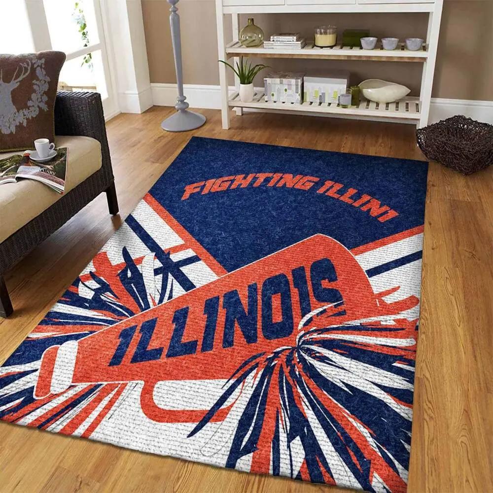 Ncaa illinois fighting illini 3 dhcdhc ld2809 rug living room rug home decor Rectangle Rug