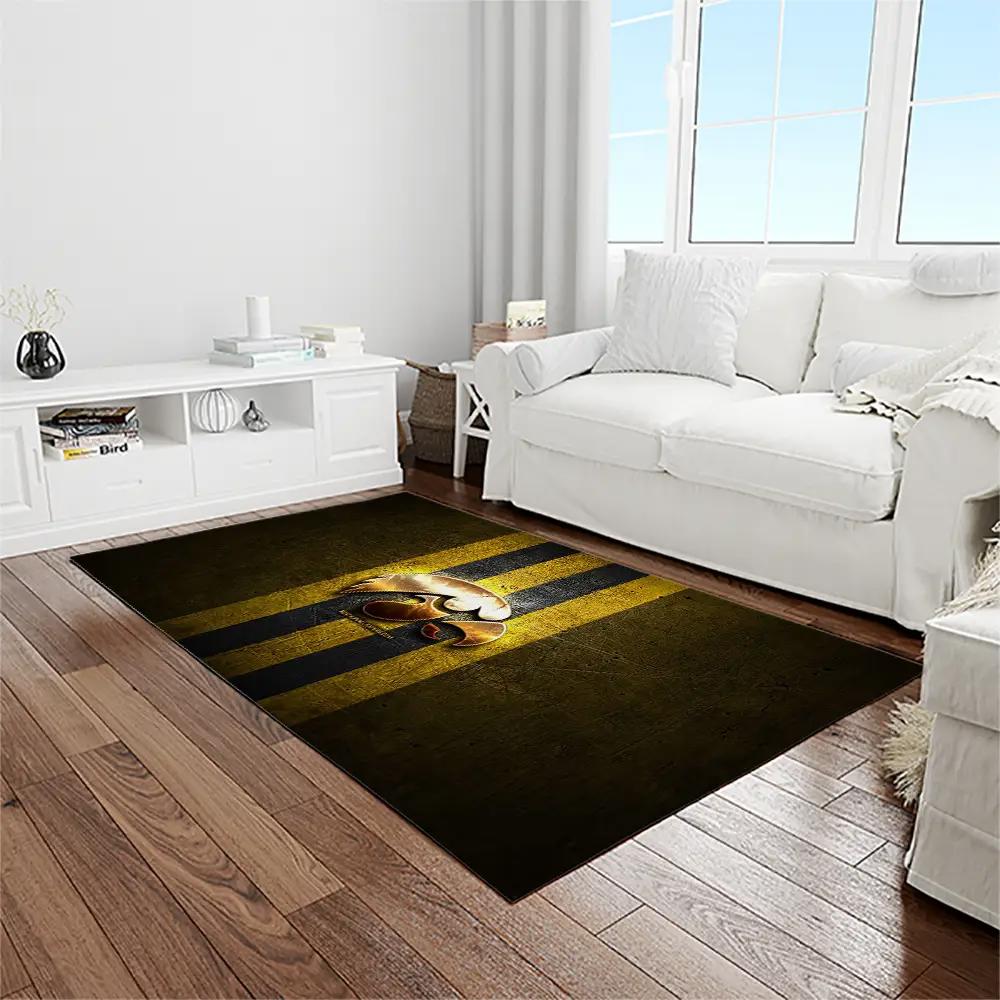 Ncaa iowa hawkeyes college sport basketball and foolball team logo rectangle area rug iwh62 Rectangle Rug