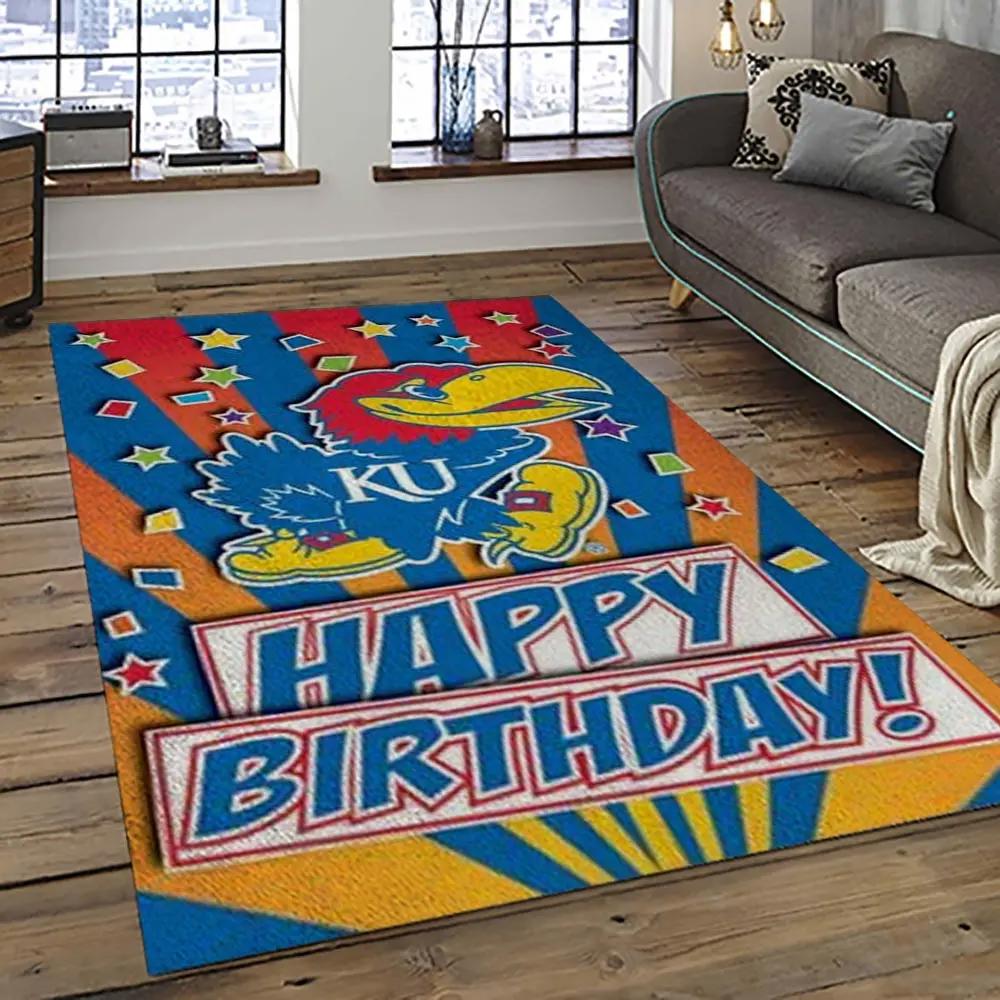 Ncaa kansas jayhawks football team logo sport carpet area rug home decor best gift for friends ksjk20 Rectangle Rug