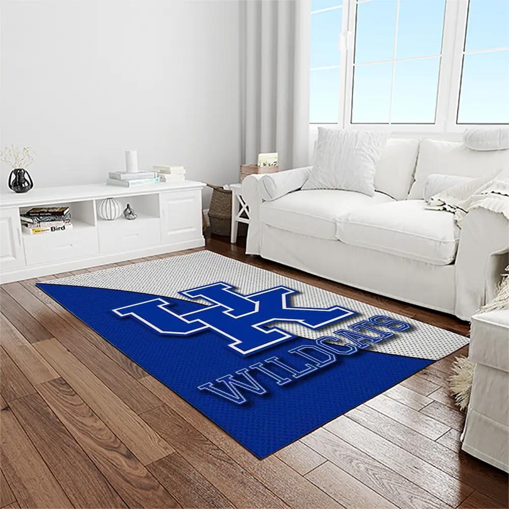 Ncaa kentucky wildcats college sport basketball and foolball team logo rectangle area rug ktw22 Rectangle Rug