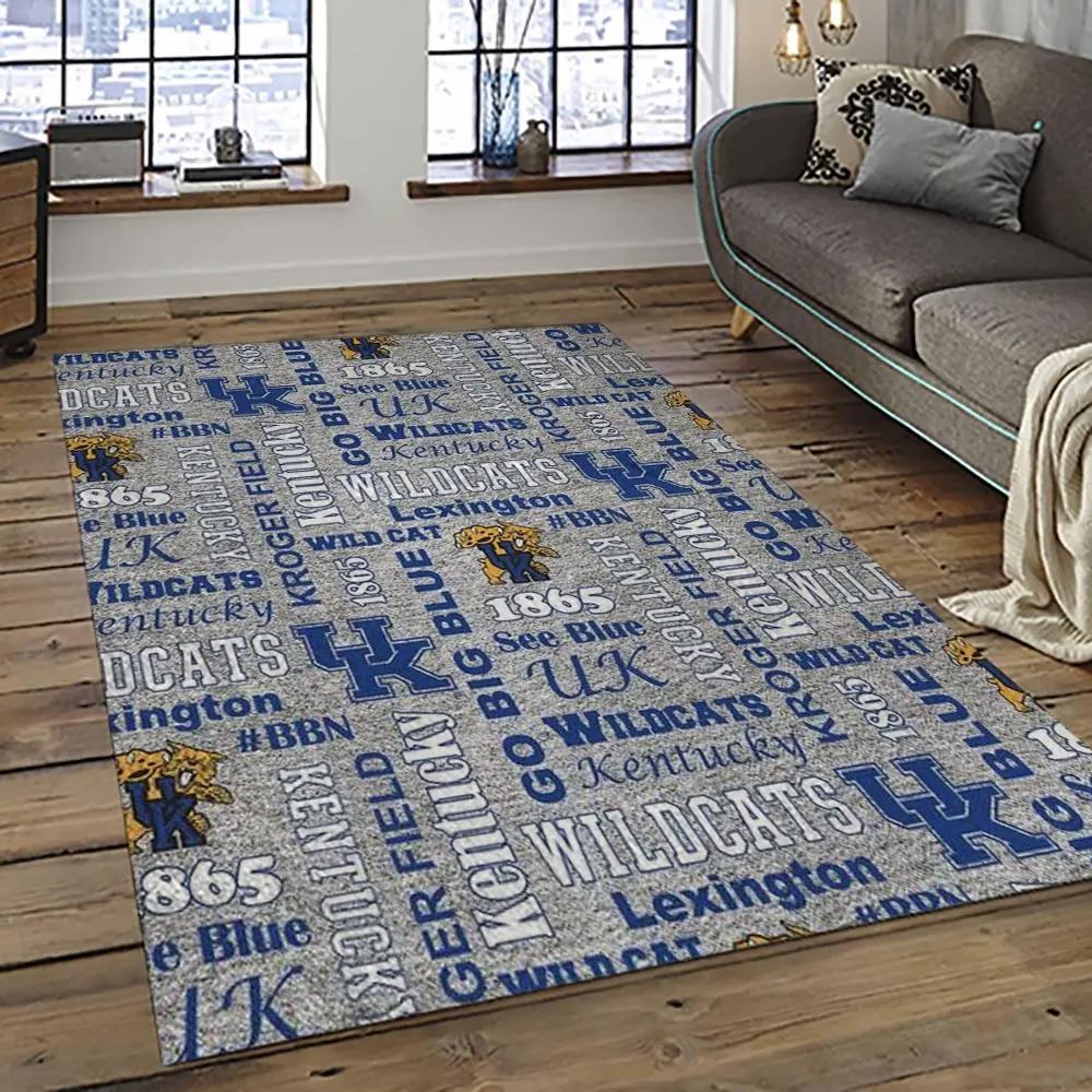 Ncaa kentucky wildcats football team logo sport carpet area rug home decor best gift for friends ktwc7 Rectangle Rug