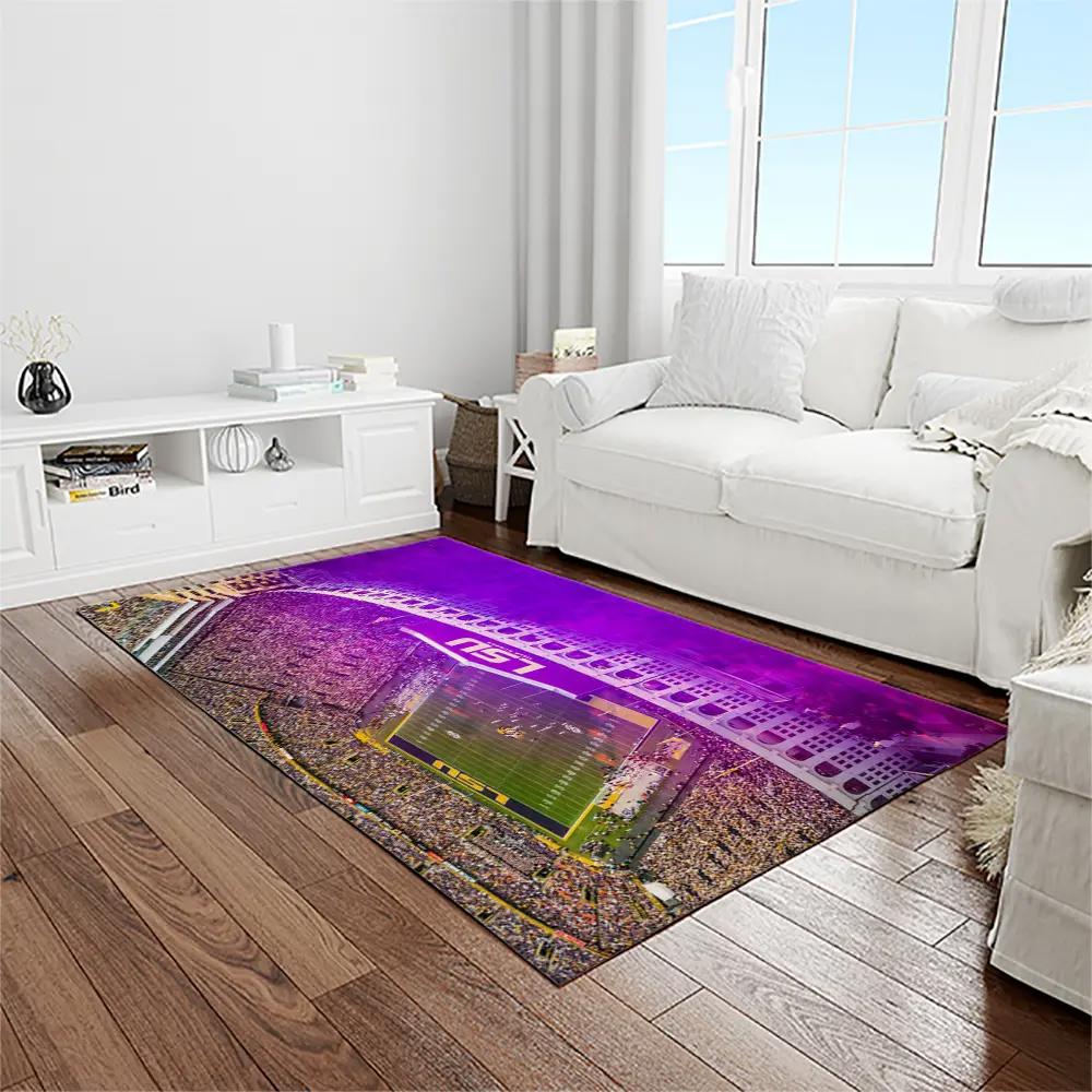 Ncaa louisiana state university college sport basketball and foolball team logo rectangle area rug lsu07 Rectangle Rug