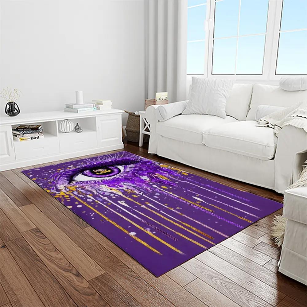 Ncaa louisiana state university college sport basketball and foolball team logo rectangle area rug lsu40 Rectangle Rug