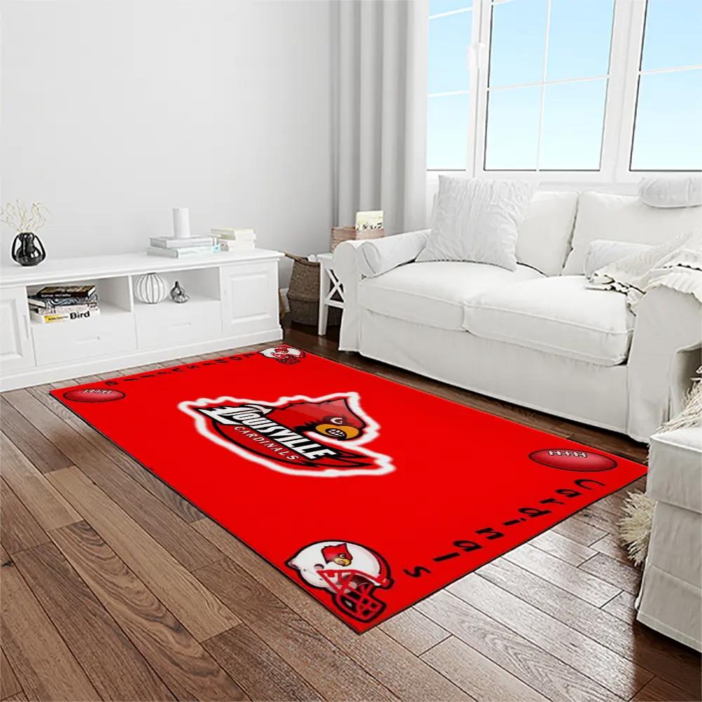 Ncaa louisville cardinals college sport basketball and foolball team logo rectangle area rug lics32 Rectangle Rug
