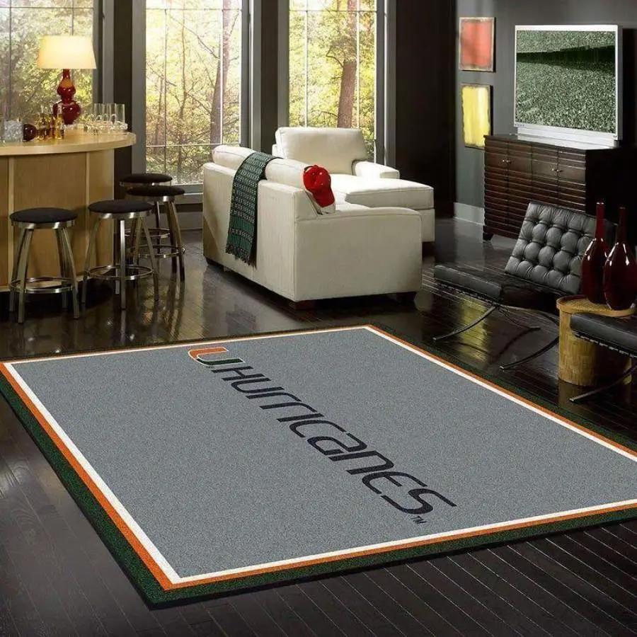 Ncaa miami (fl) hurricanes area rug living room rug home decor 1910291 1 Rectangle Rug