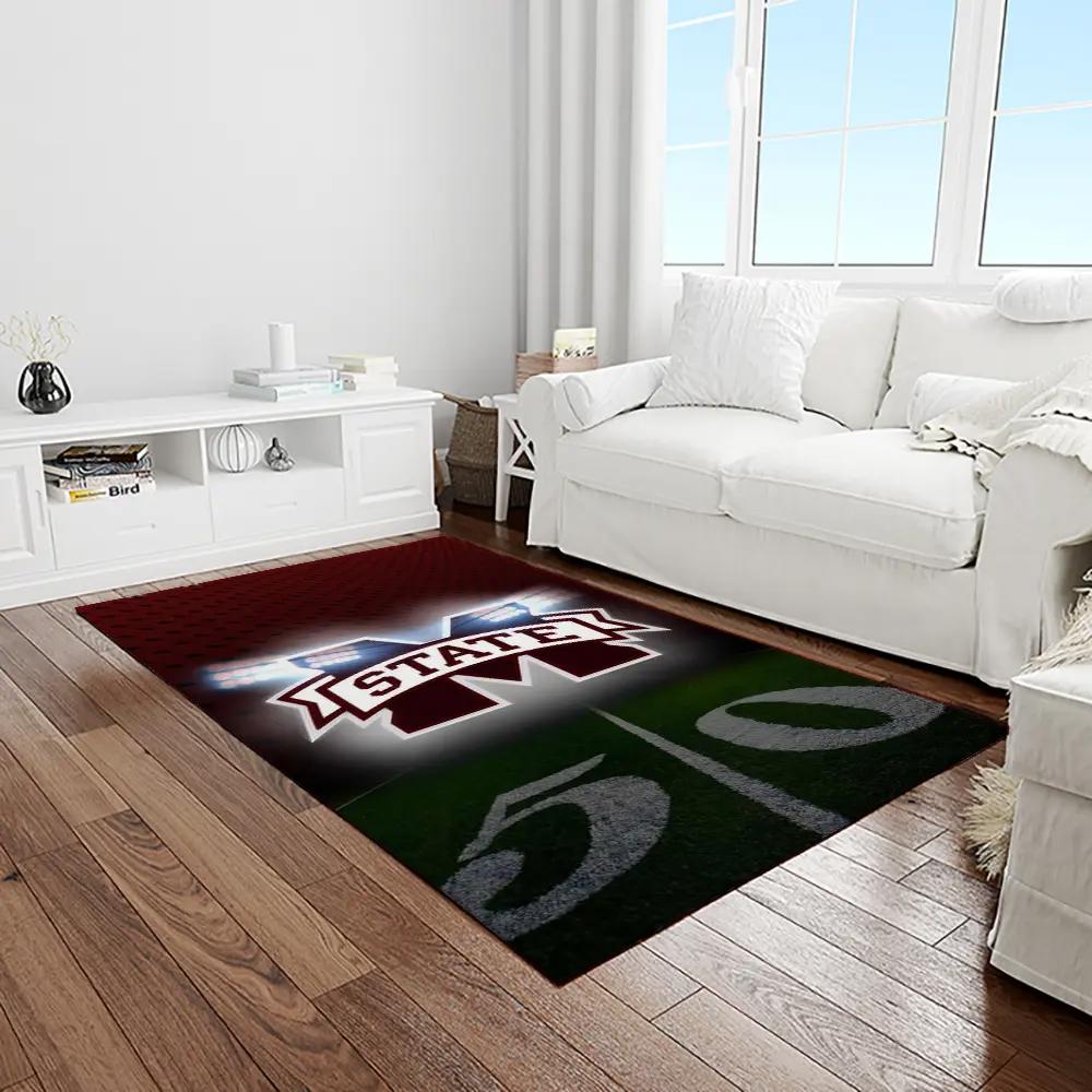 Ncaa mississippi state bulldogs college sport basketball and foolball team logo rectangle area rug msb06 Rectangle Rug