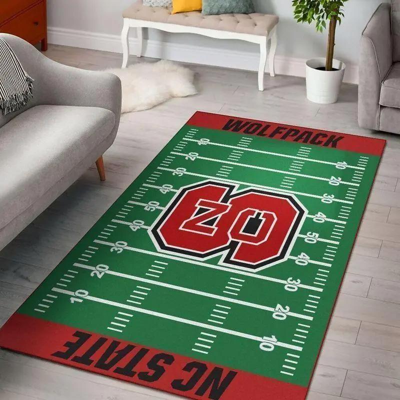 Ncaa nc state wolfpack home field carpet living room rug regtangle carpet 1 Rectangle Rug