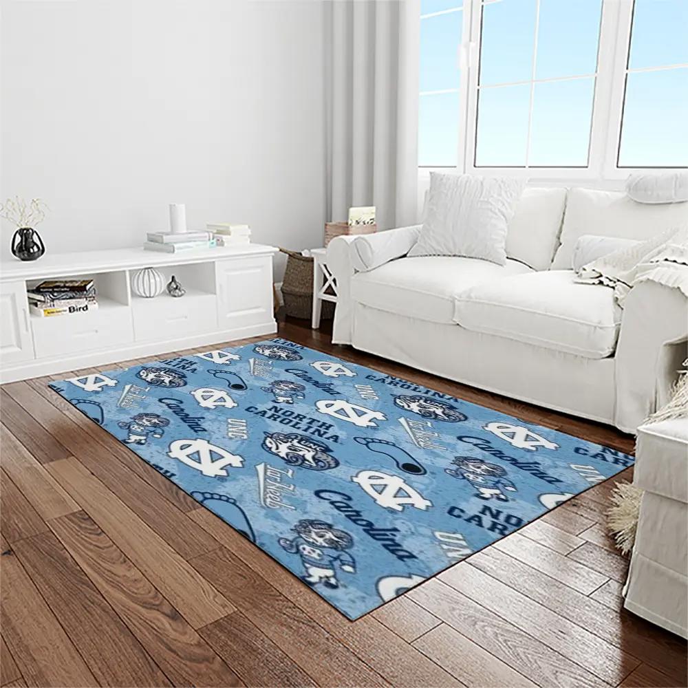 Ncaa north carolina tar heels college sport basketball and foolball team logo rectangle area rug ncth42 Rectangle Rug
