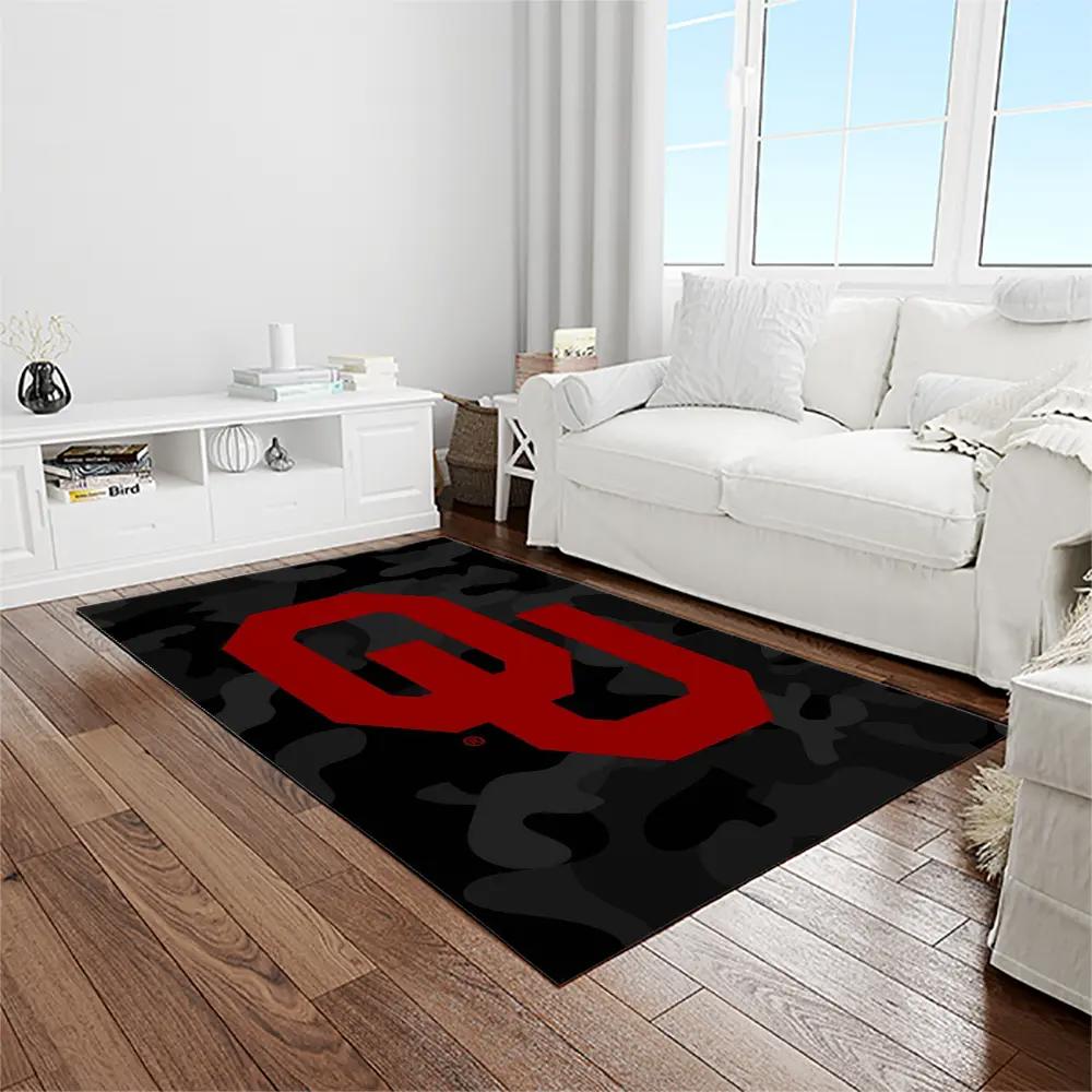 Ncaa oklahoma sooners sport basketball and foolball team logo rectangle area rug os102 Rectangle Rug