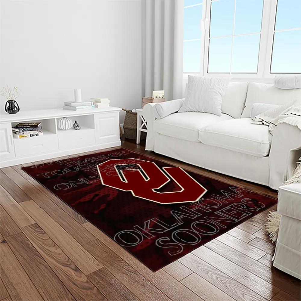 Ncaa oklahoma sooners sport basketball and foolball team logo rectangle area rug os31 Rectangle Rug
