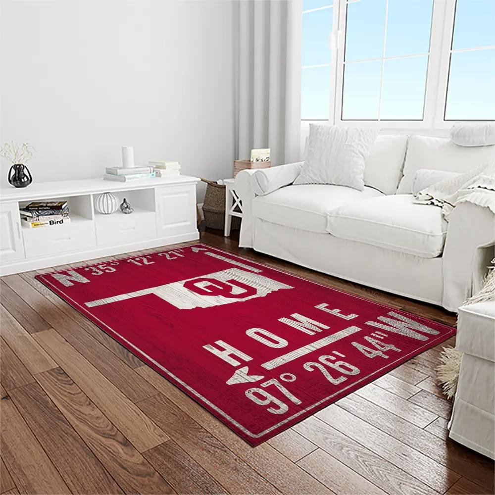 Ncaa oklahoma sooners sport basketball and foolball team logo rectangle area rug os35 Rectangle Rug