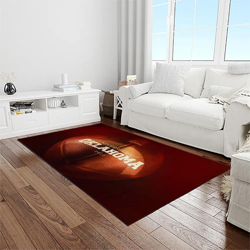 Ncaa oklahoma sooners sport basketball and foolball team logo rectangle area rug os72 Rectangle Rug