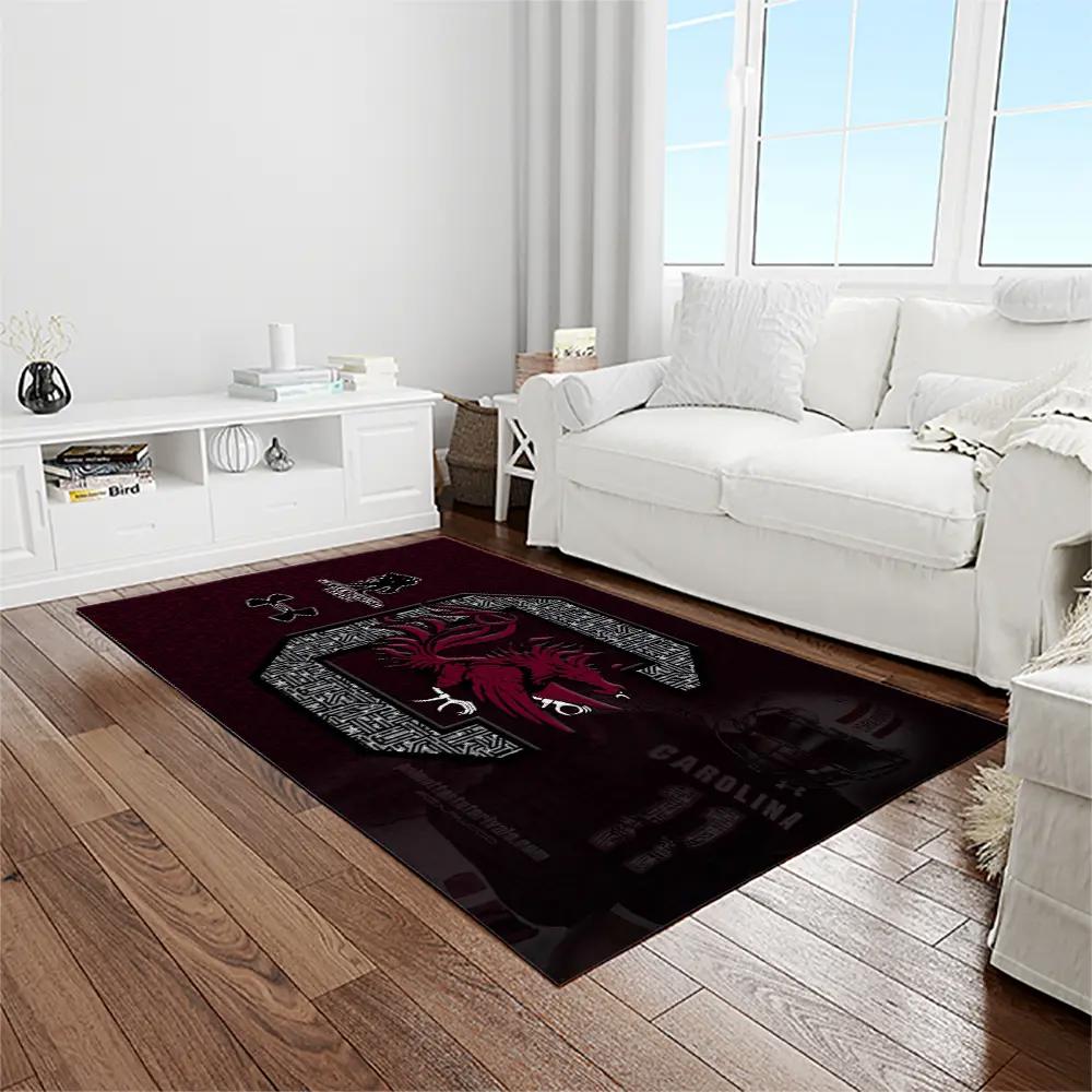 Ncaa south carolina gamecocks college sport basketball and foolball team logo rectangle area rug scg34 Rectangle Rug