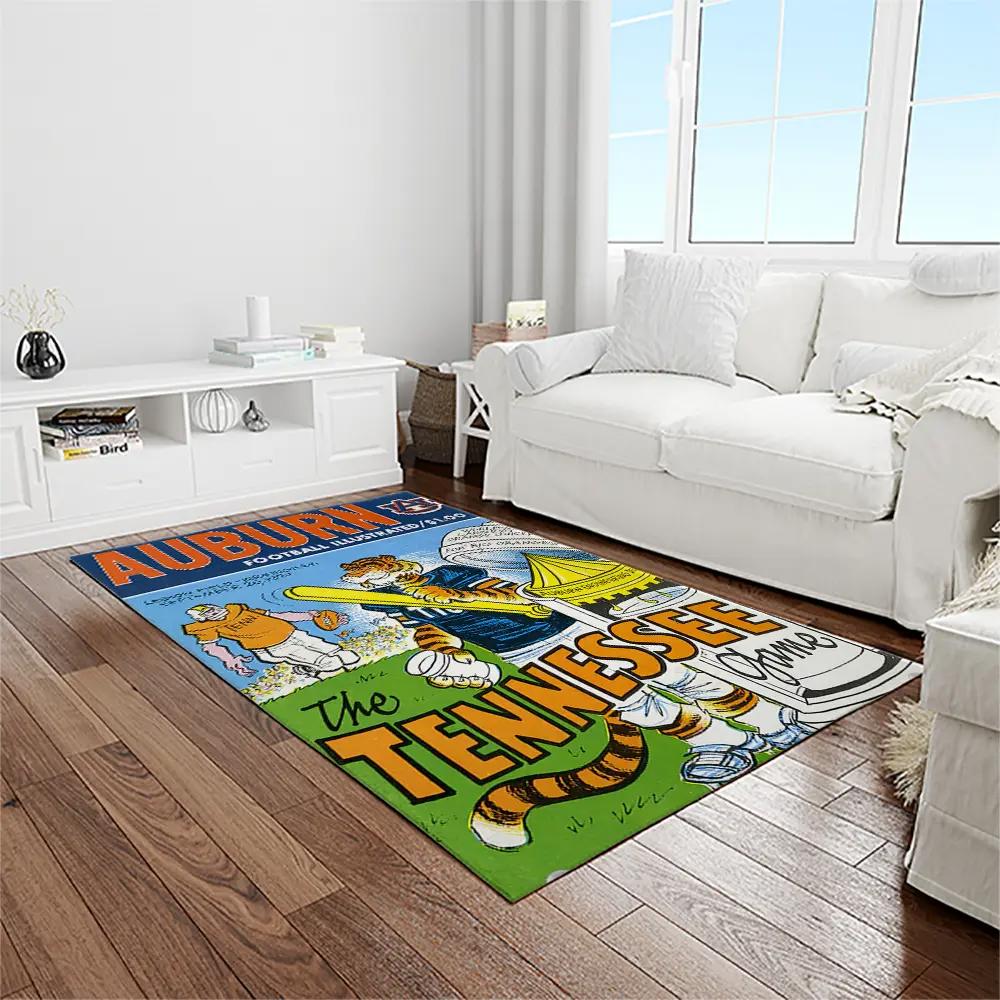 Ncaa tennessee volunteers college sport basketball and foolball team logo rectangle area rug tvs44 Rectangle Rug