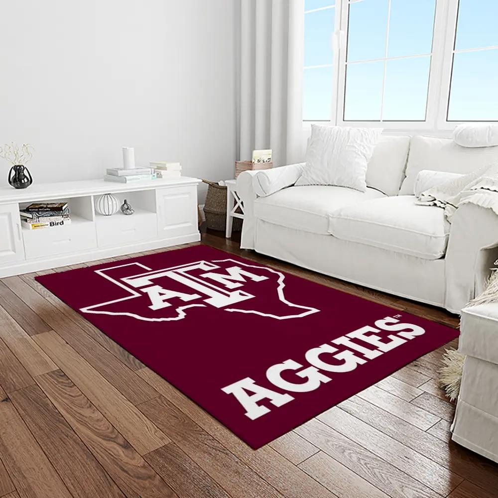 Ncaa texas a&m aggies college sport basketball and foolball team logo rectangle area rug tama02 Rectangle Rug