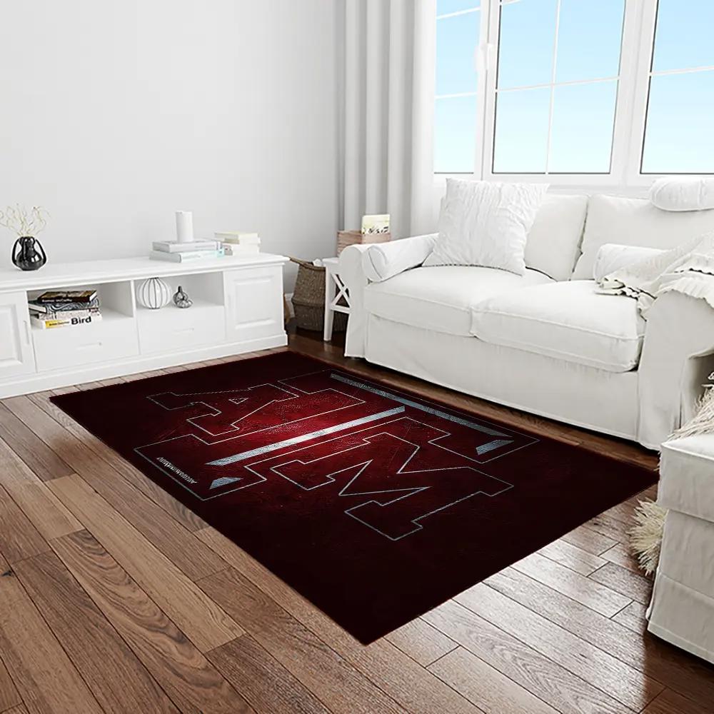 Ncaa texas a&m aggies college sport basketball and foolball team logo rectangle area rug tama06 Rectangle Rug