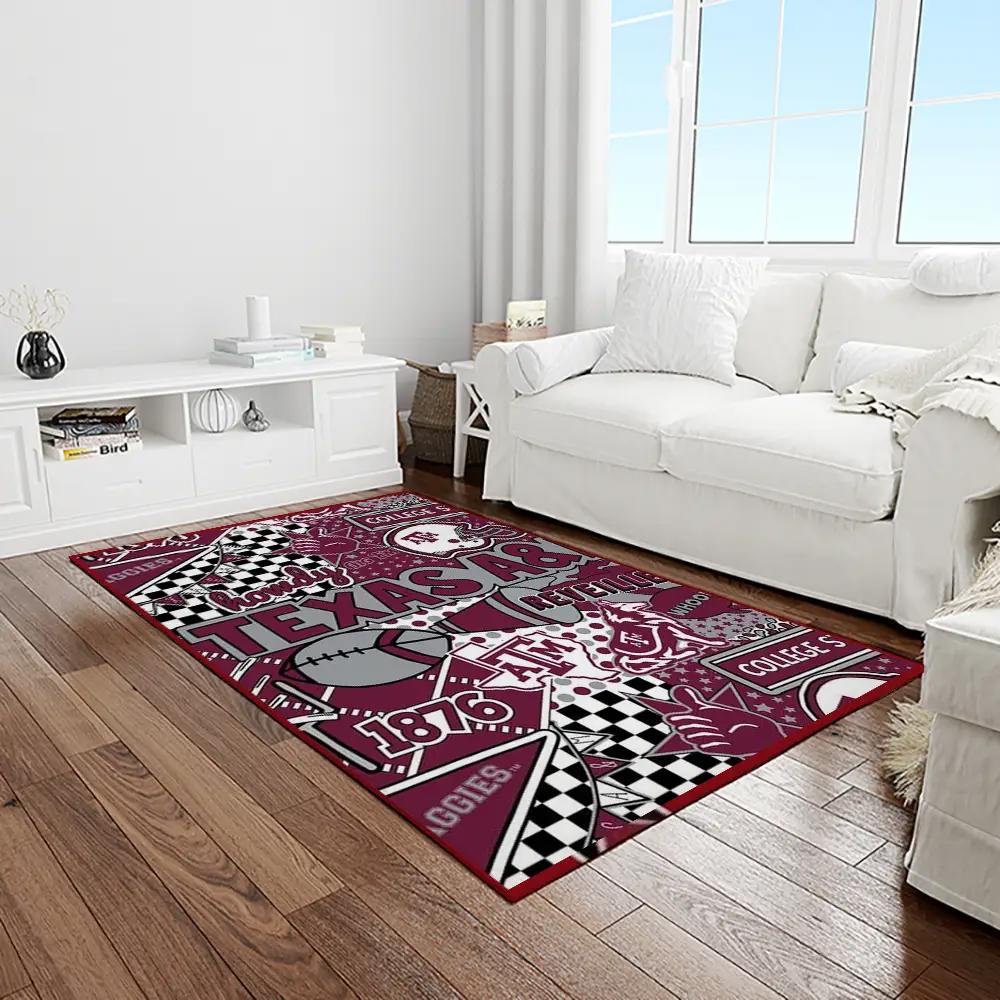 Ncaa texas a&m aggies college sport basketball and foolball team logo rectangle area rug tama44 Rectangle Rug
