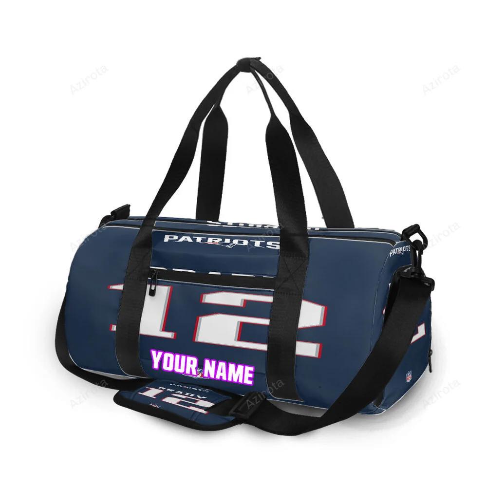New england patriots brandy 12 uniform personalized name travel bag gym bag 750 Travel Bag