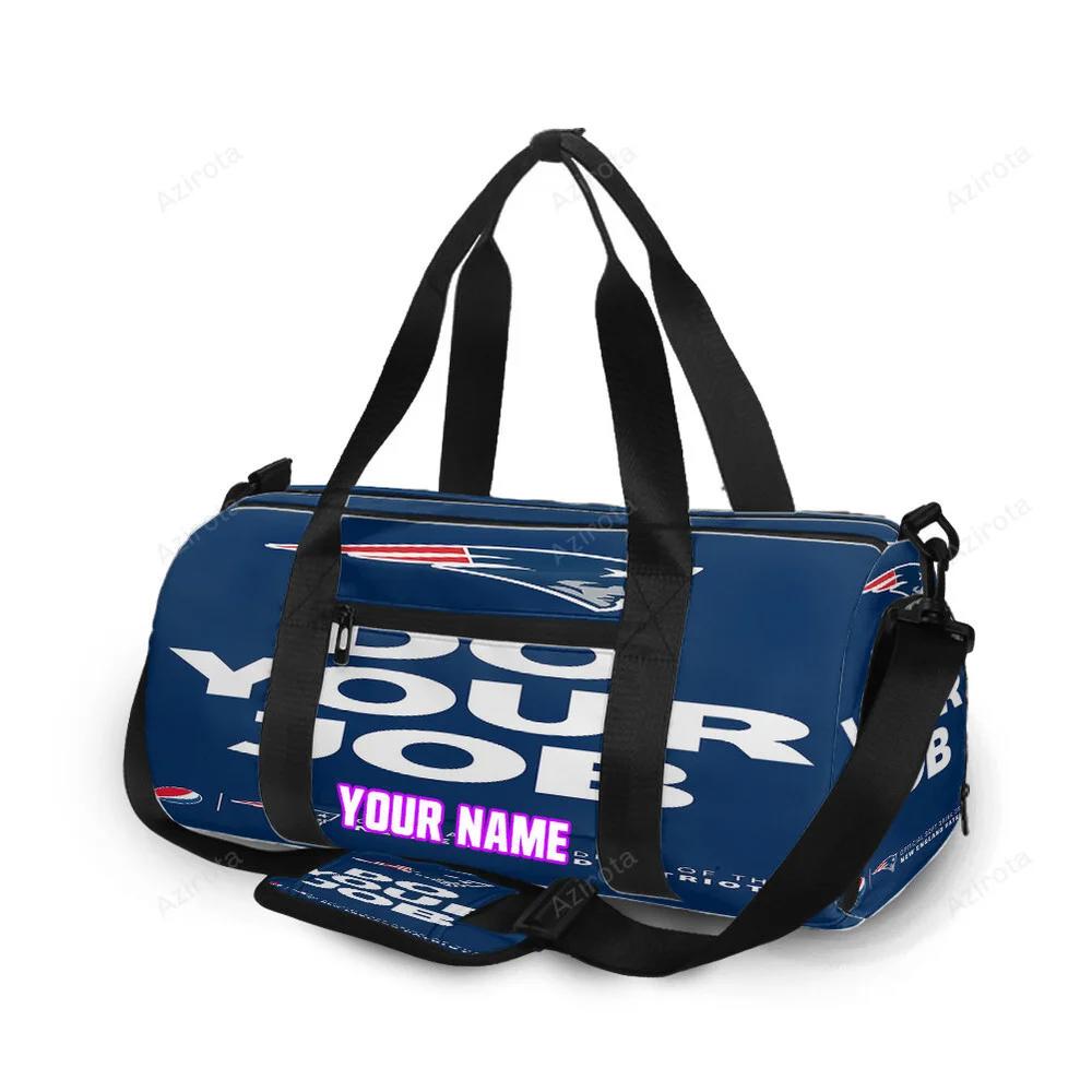 New england patriots do your job blue personalized name travel bag gym bag 1916 Travel Bag