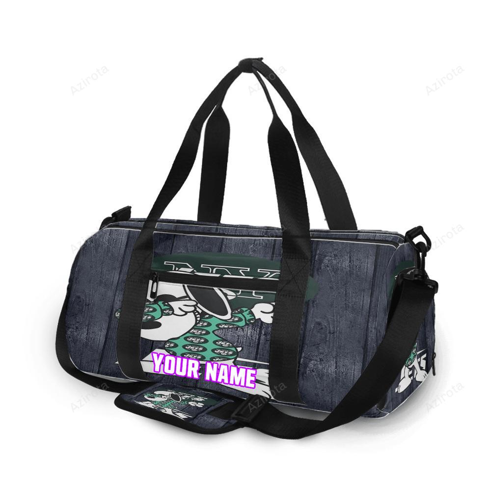 New york jets snoopy v42 personalized name travel bag gym bag 685 Travel Bag