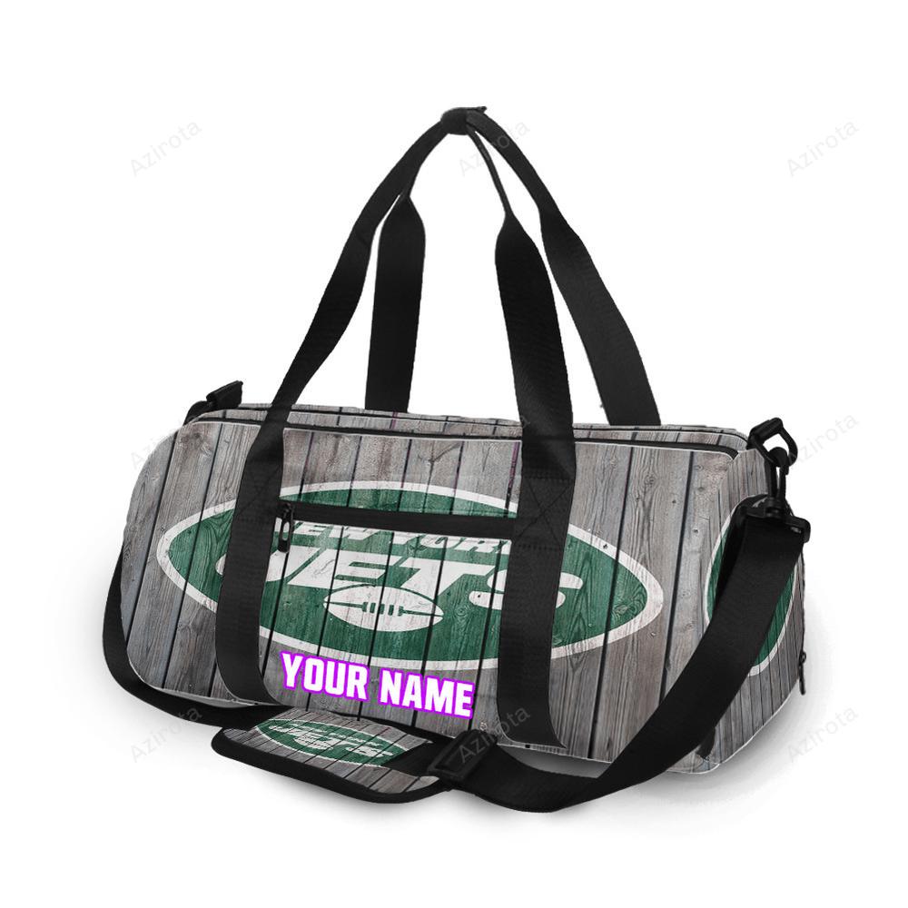 New york jets wooden v33 personalized name travel bag gym bag 975 Travel Bag