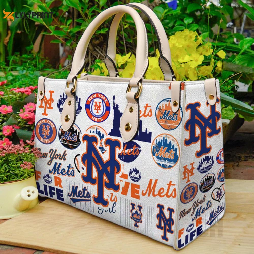 New york mets leather handbag gift for women 4667 Women Leather Hand Bag