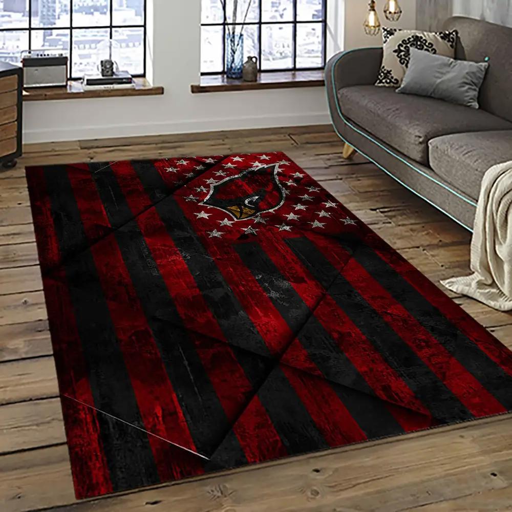 Nfl arizona cardinals football team logo sport carpet rectangle area rug for living room ac68 Rectangle Rug