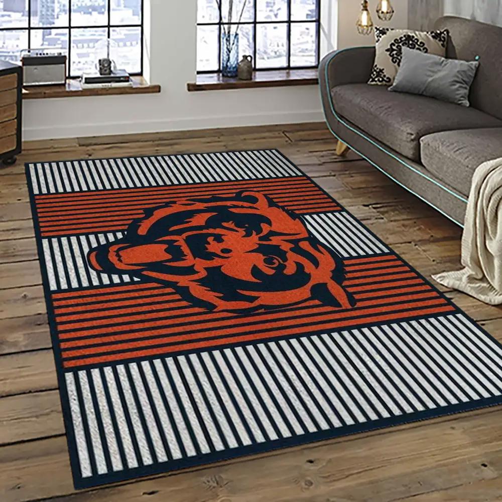 Nfl chicago bears football team logo sport carpet rectangle area rug for living room ccb18 Rectangle Rug