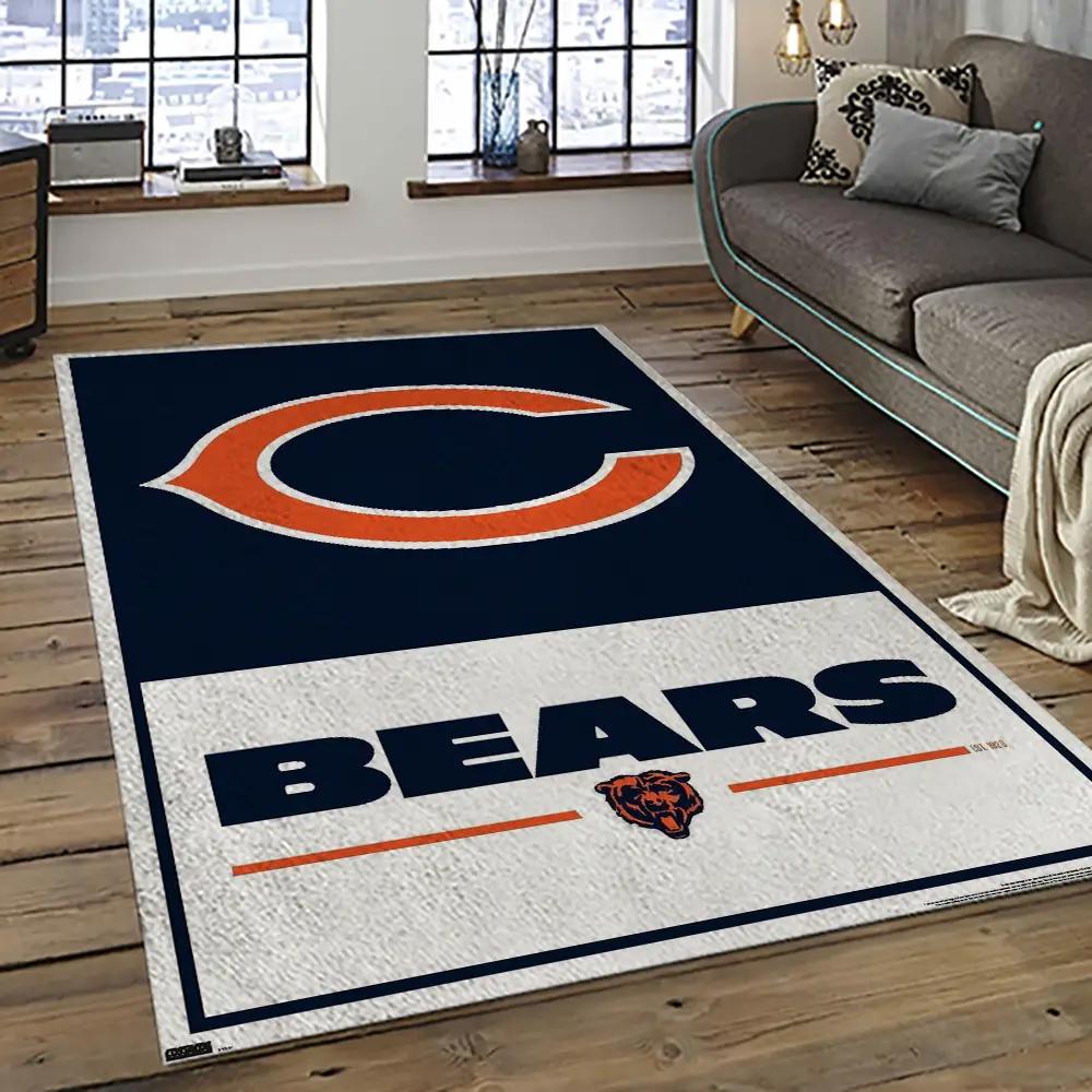 Nfl chicago bears football team logo sport carpet rectangle area rug for living room ccb19 Rectangle Rug