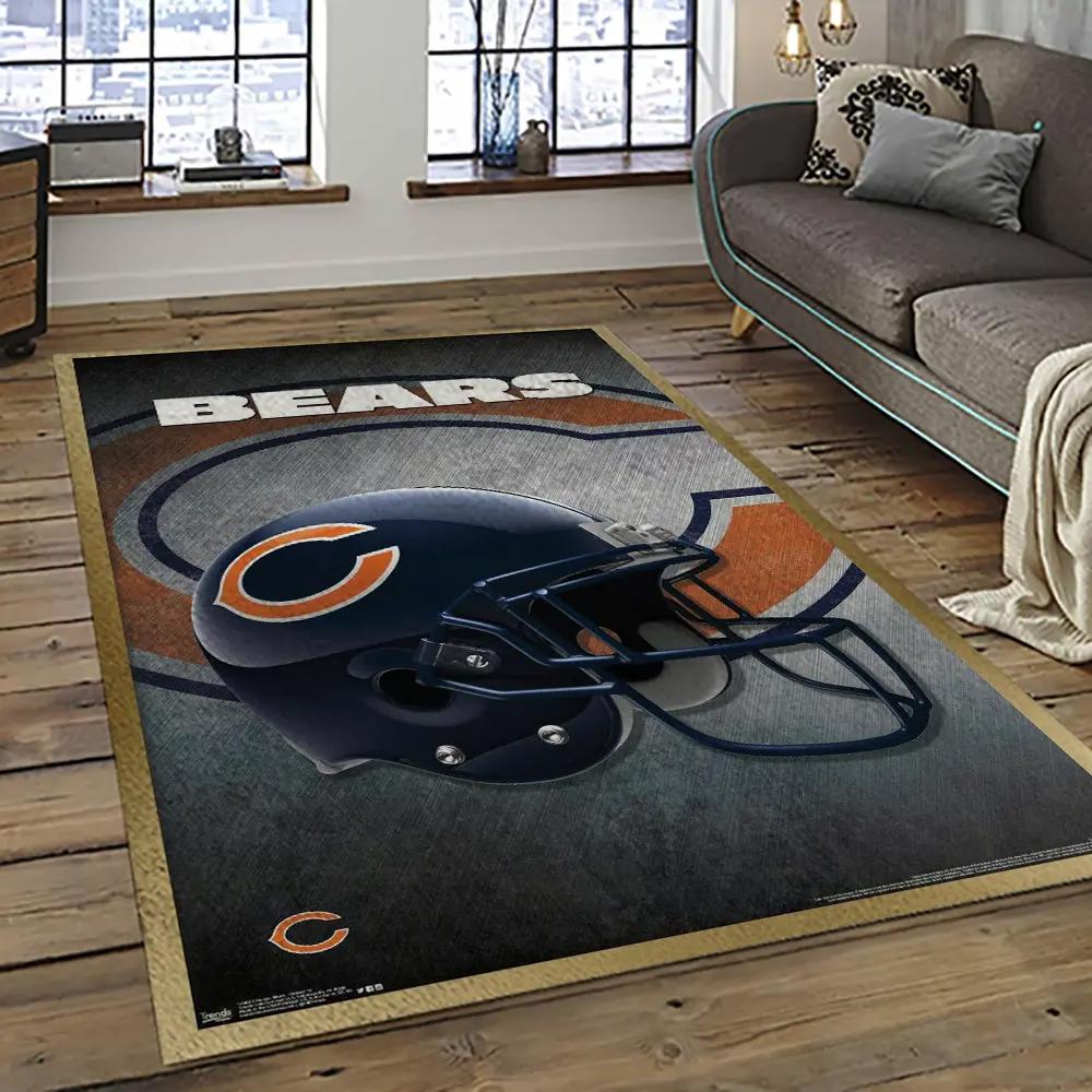Nfl chicago bears football team logo sport carpet rectangle area rug for living room ccb24 Rectangle Rug
