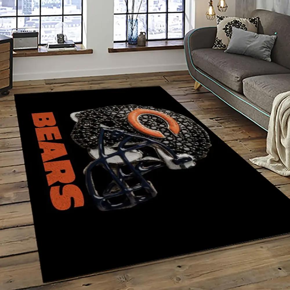 Nfl chicago bears football team logo sport carpet rectangle area rug for living room ccb29 Rectangle Rug