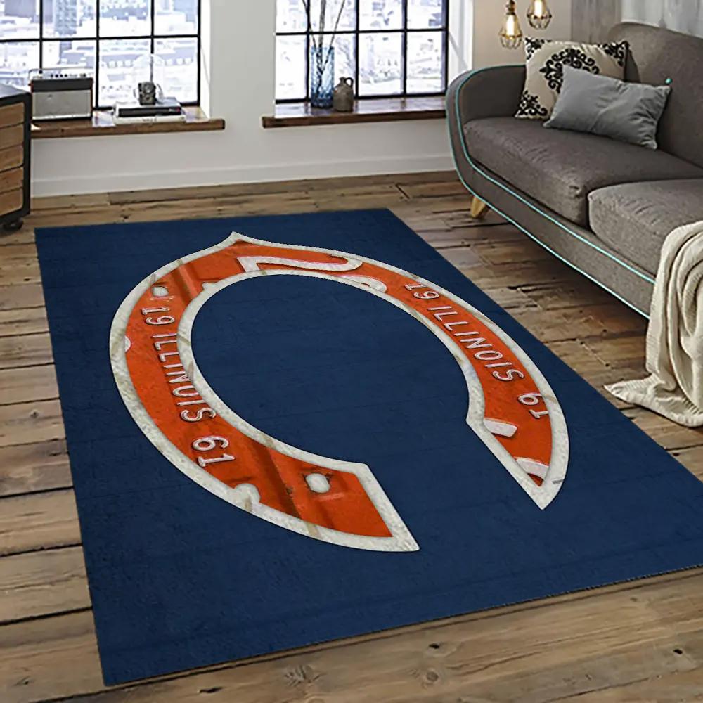 Nfl chicago bears football team logo sport carpet rectangle area rug for living room ccb33 Rectangle Rug