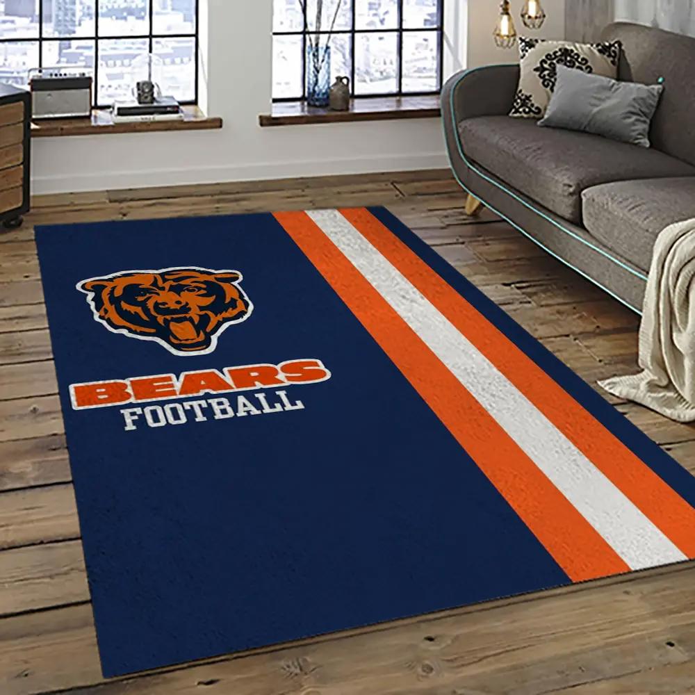 Nfl chicago bears football team logo sport carpet rectangle area rug for living room ccb58 Rectangle Rug