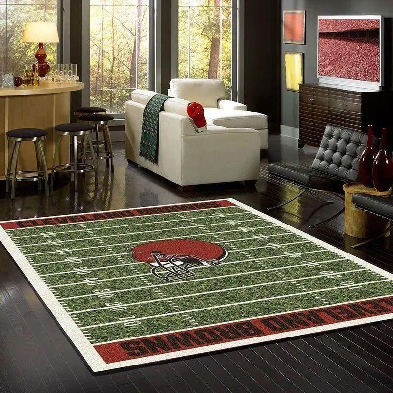Nfl cleveland browns area rug football field carpet area rug home decor v1763 Rectangle Rug