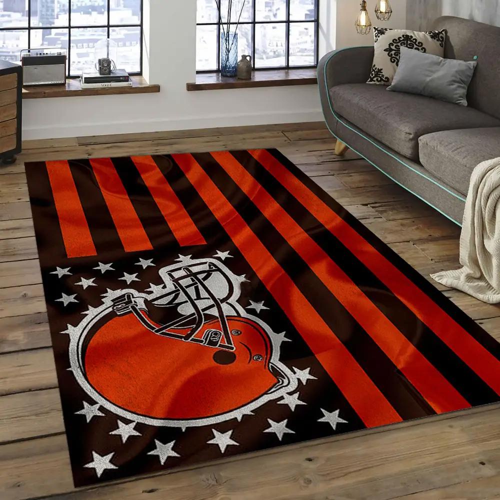 Nfl cleveland browns football team logo rectangle area rug clb09 Rectangle Rug