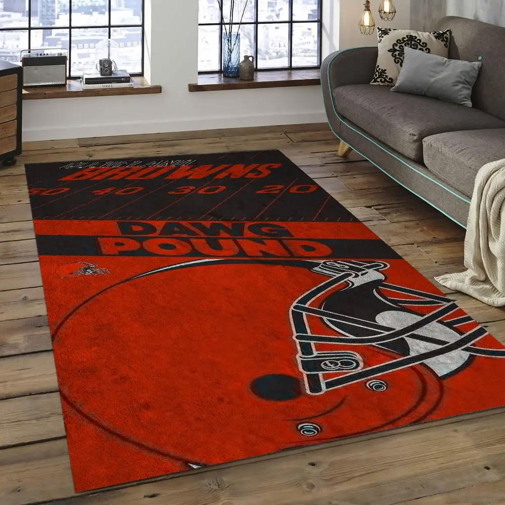 Nfl cleveland browns football team logo rectangle area rug clb39 Rectangle Rug