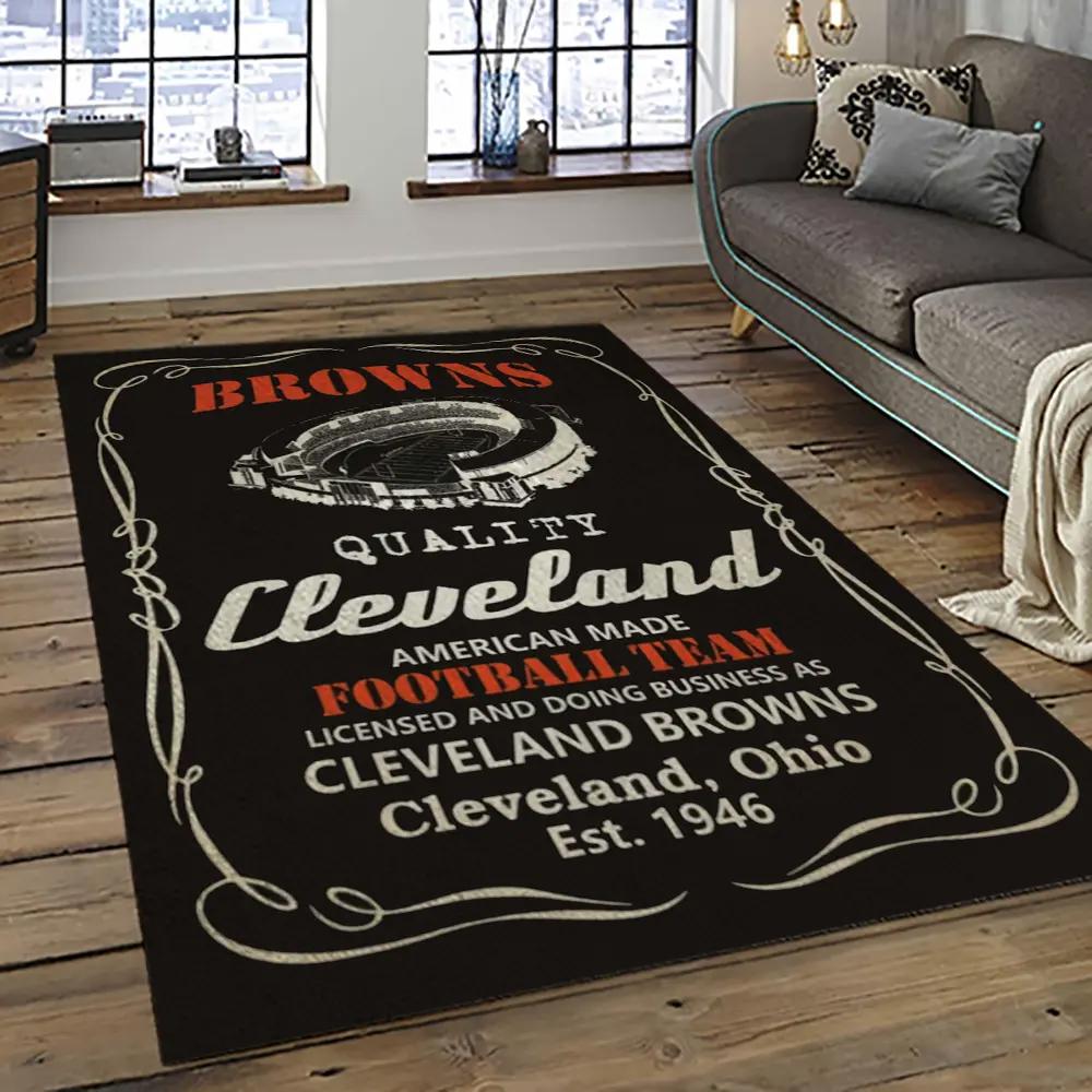 Nfl cleveland browns football team logo sport carpet rectangle area rug for living room cb37 Rectangle Rug