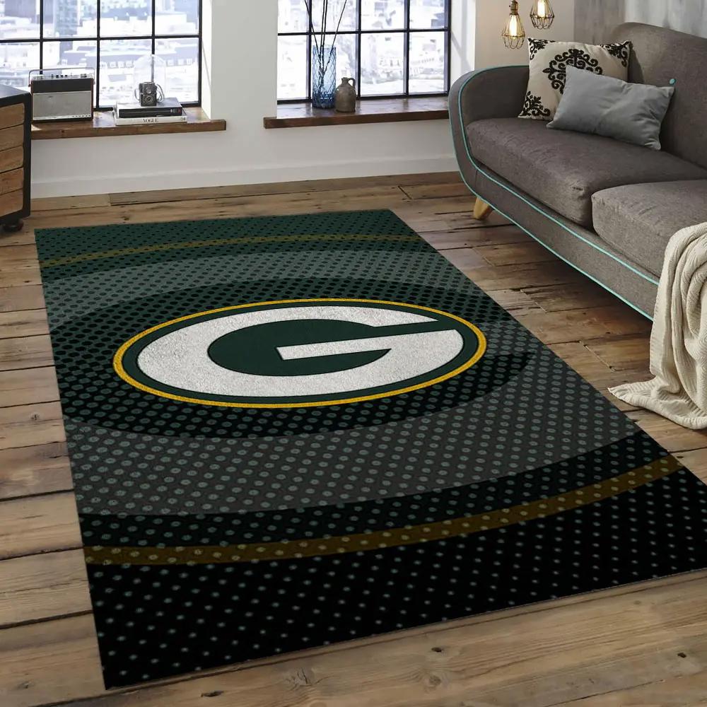 Nfl green bay packers football team logo rectangle area rug gbp22 Rectangle Rug