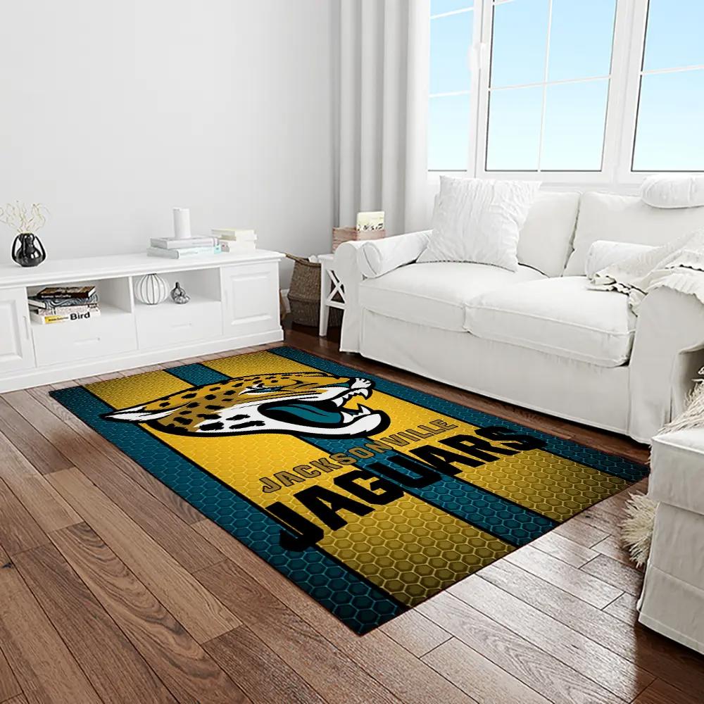 Nfl jacksonville jaguars football team logo rectangle area rug jj31 Rectangle Rug