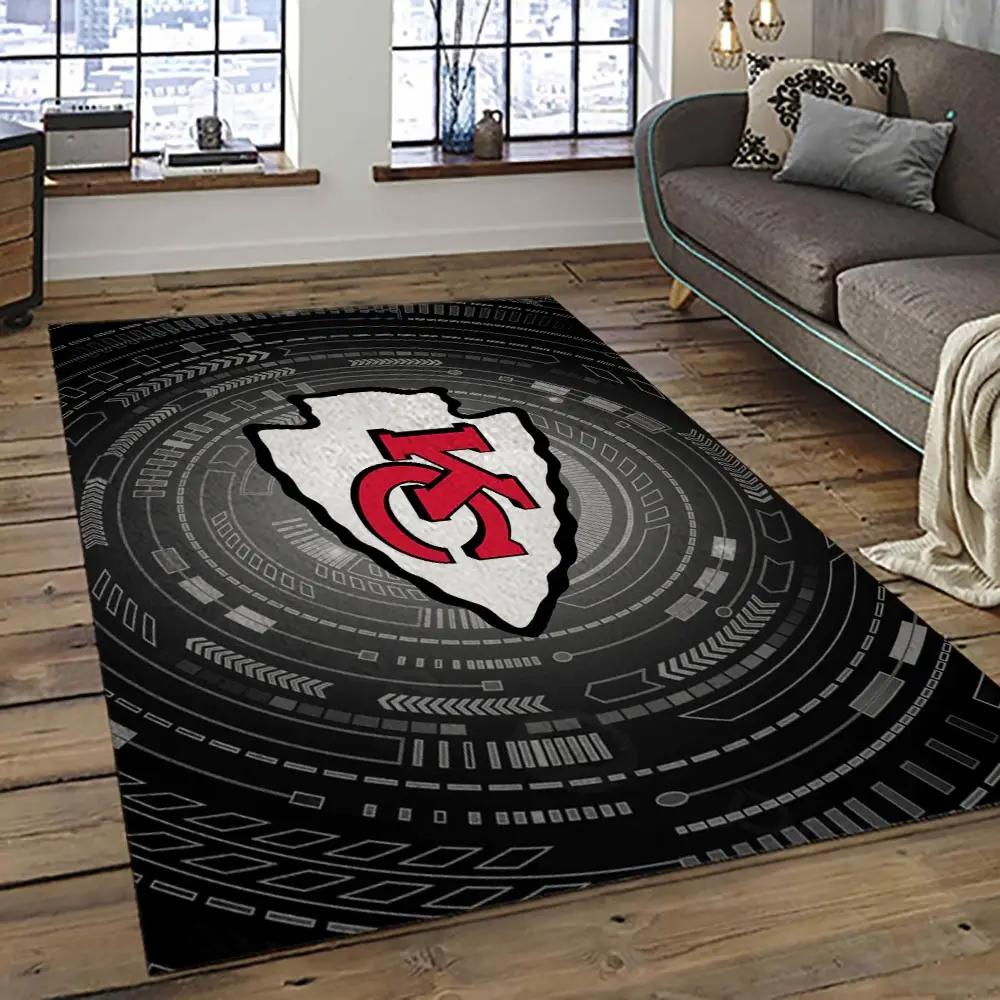 Nfl kansas city chiefs football team logo sport carpet area rug home decor best gift for friends kscc71 Rectangle Rug