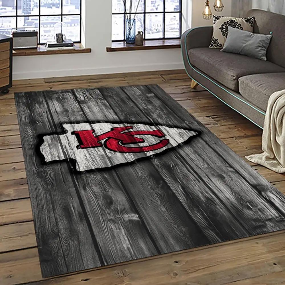 Nfl kansas city chiefs football team logo sport carpet area rug home decor best gift for friends kscc81 Rectangle Rug