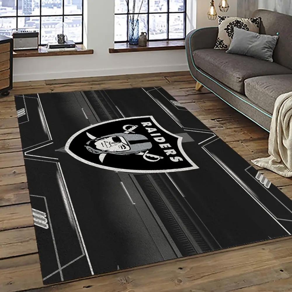 Nfl las vegas raiders football team logo sport carpet area rug home decor best gift for friends lvr57 Rectangle Rug