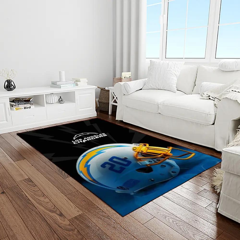 Nfl los angeles chargers football team logo rectangle area rug lac30 Rectangle Rug