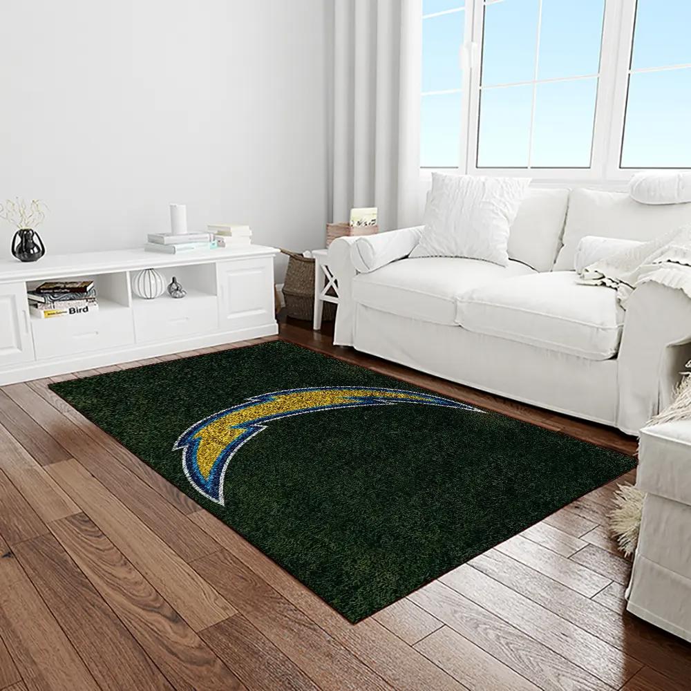 Nfl los angeles chargers football team logo rectangle area rug lac54 Rectangle Rug