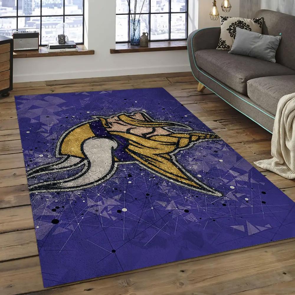 Nfl minnesota vikings football team logo rectangle area mv33 Rectangle Rug