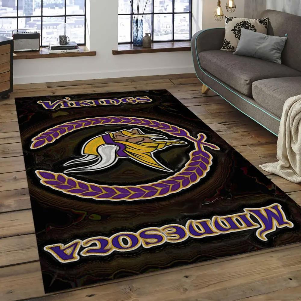 Nfl minnesota vikings football team logo rectangle area mv52 Rectangle Rug