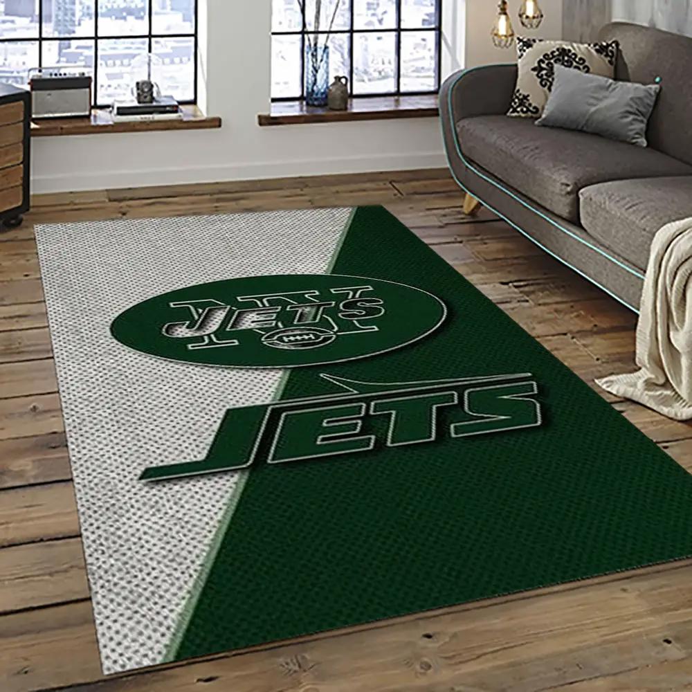 Nfl new york jets football team logo sport carpet rectangle area rug for living room nyj13 Rectangle Rug