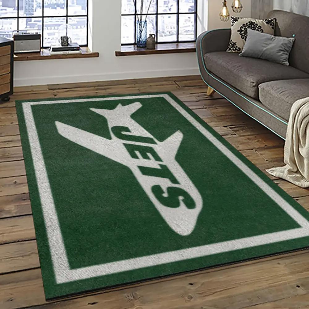 Nfl new york jets football team logo sport carpet rectangle area rug for living room nyj25 Rectangle Rug