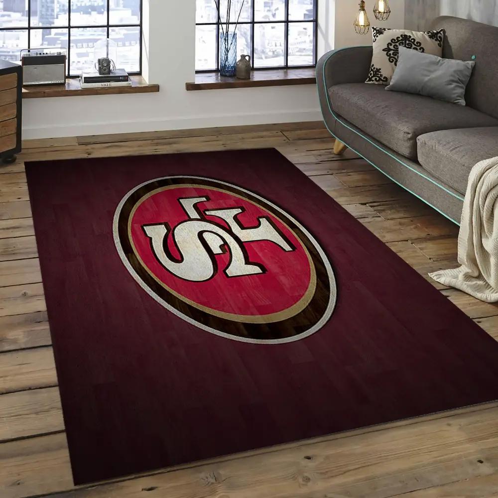 Nfl san francisco 49ers football team logo rectangle area sfs24 Rectangle Rug