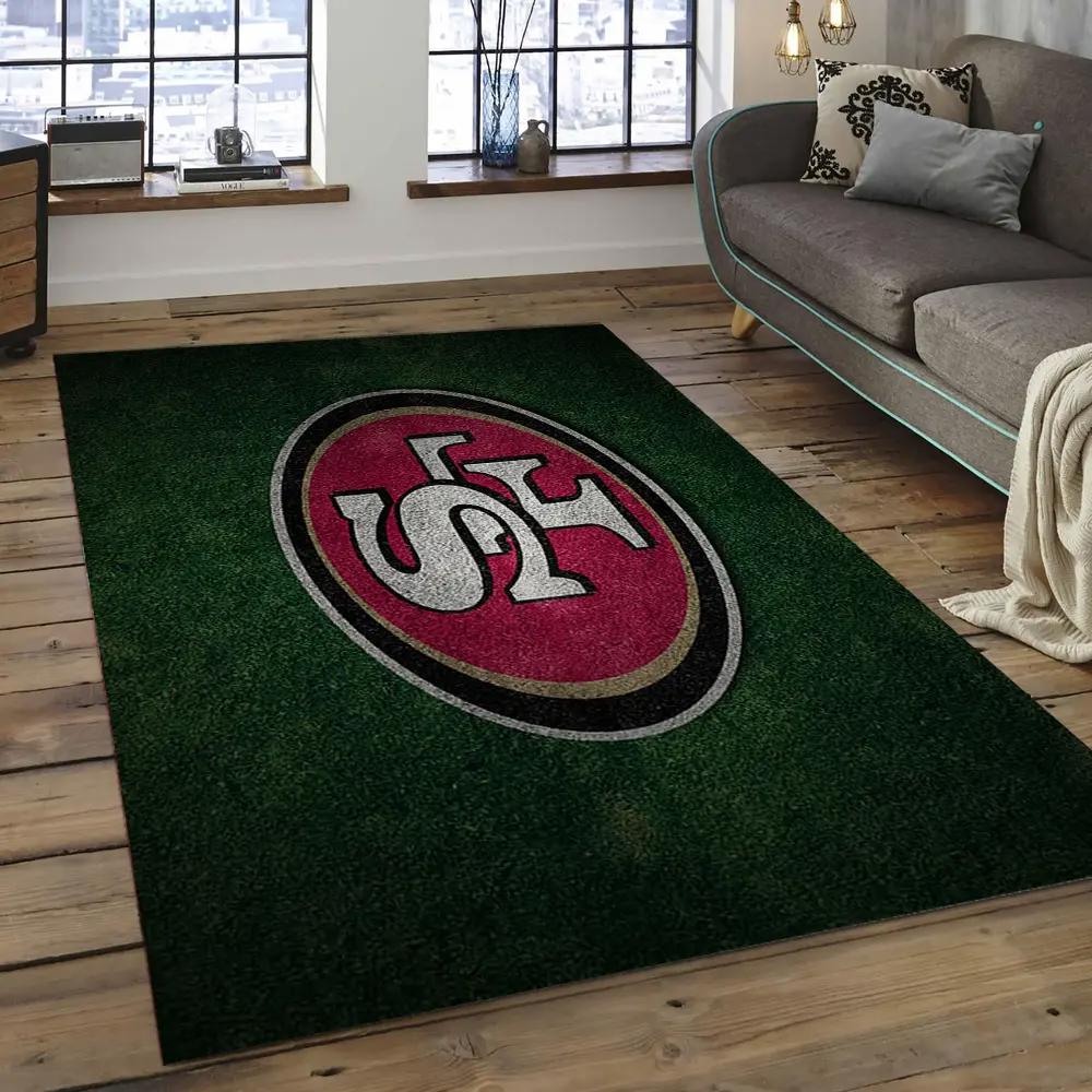 Nfl san francisco 49ers football team logo rectangle area sfs42 Rectangle Rug